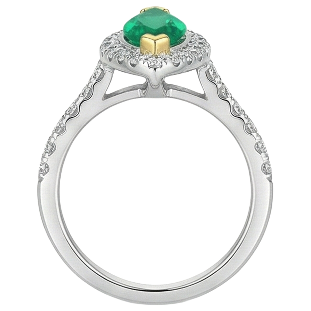 Natural Colombian Emerald Gemstone Ring – back view