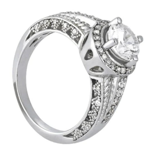 natural round diamond 1.50ct ring side angle