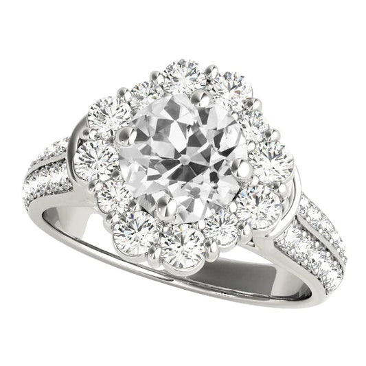 natural round diamond 5.50ct ring front view