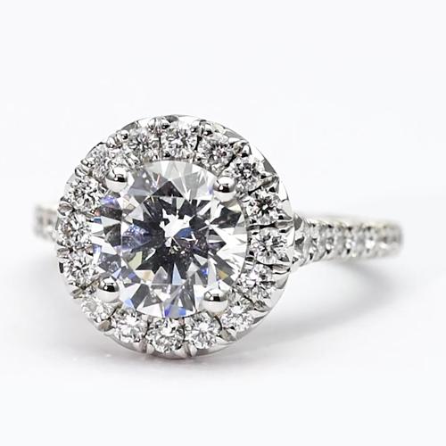 natural round diamond 2.50ct ring side angle