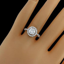 Halo Genuine Diamond Ring White Gold 1.50 Ct.