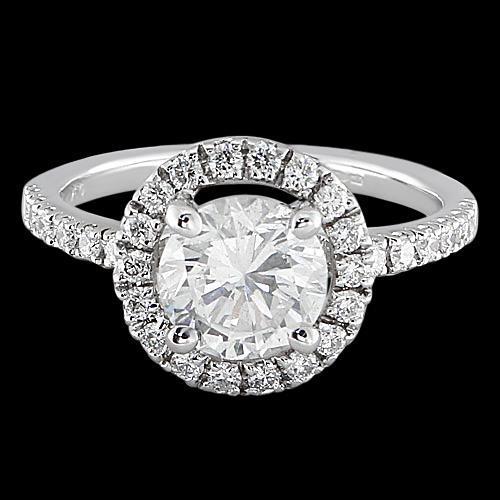 natural round diamond 1.50ct ring front view