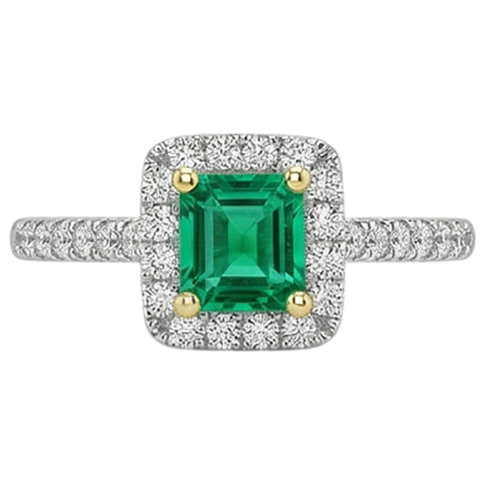 Natural Fine Emerald Gemstone Ring – front view