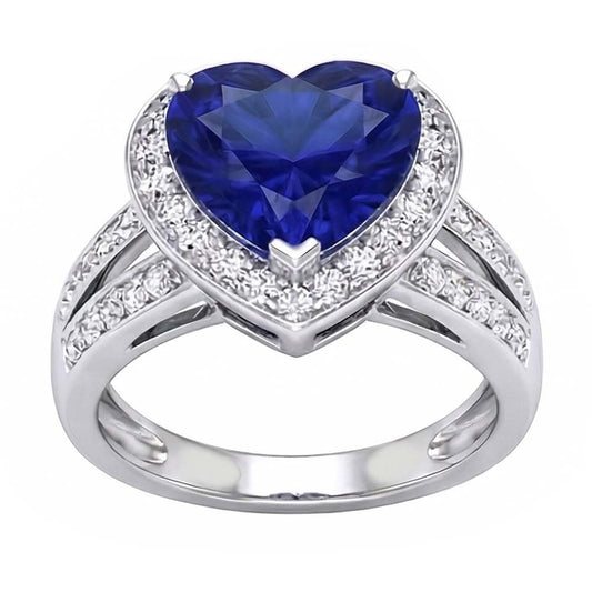 natural round sapphire 4.50ct ring side angle