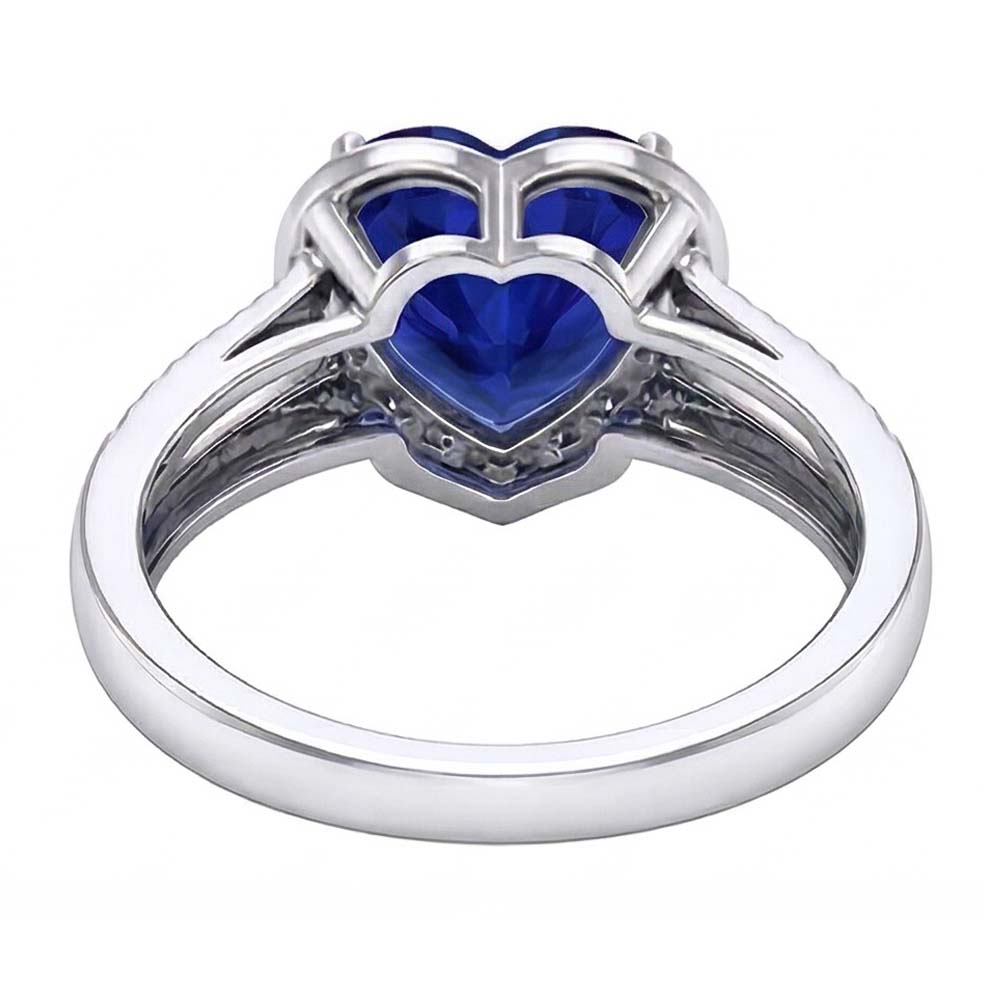 natural round sapphire 4.50ct ring profile view