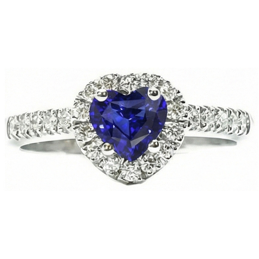 natural round sapphire 3.50ct ring side angle