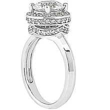 Halo Natural Diamond Engagement Ring White Gold 2.61 Ct.