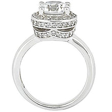 Halo Natural Diamond Engagement Ring White Gold 2.61 Ct.