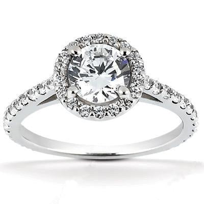 natural round diamond 1.66ct ring front view