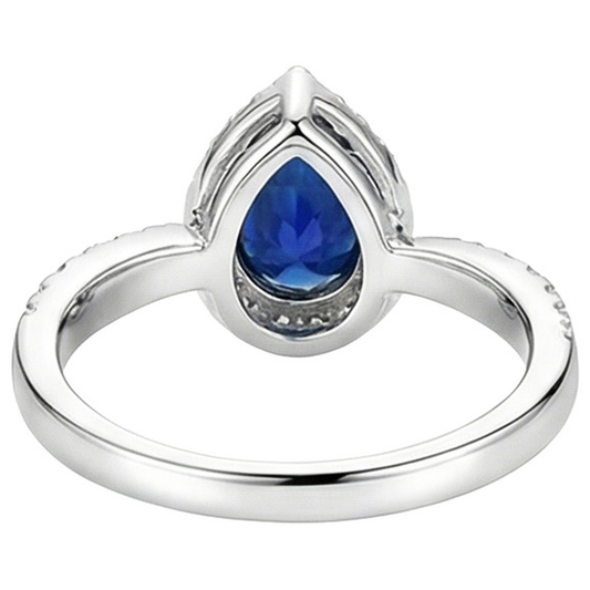 natural round sapphire 4ct ring side angle