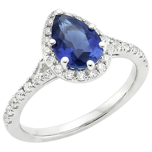 natural round sapphire 5.25ct ring close up detail