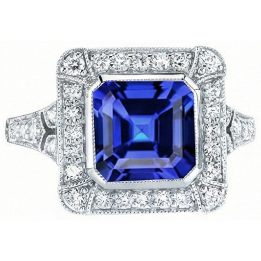 natural round sapphire 4ct watch side angle