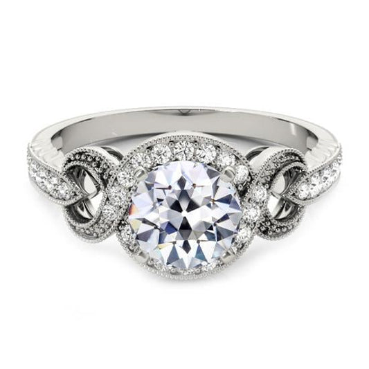 natural round diamond 3.75ct ring front view