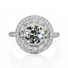 Halo Old Miner Real Diamond Ring Bezel Milgrain Antique Style 3.25 Carats