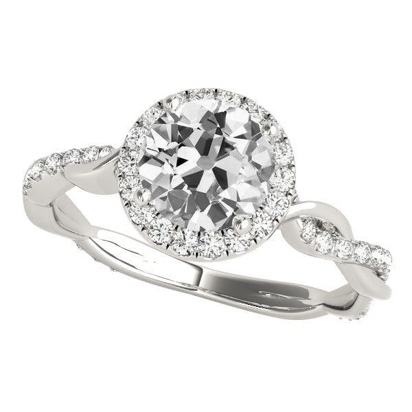 Halo Old Miner Real Diamond Ring Twisted Style Jewelry 5 Carats White Gold