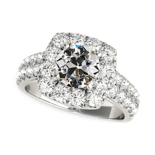 natural round diamond 5ct ring front view