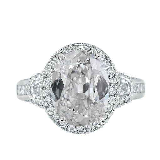 natural round diamond 7.75ct ring front view