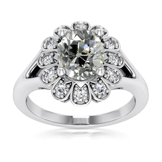 natural round diamond 4.75ct ring front view