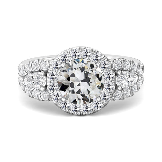 natural round diamond 7ct ring front view