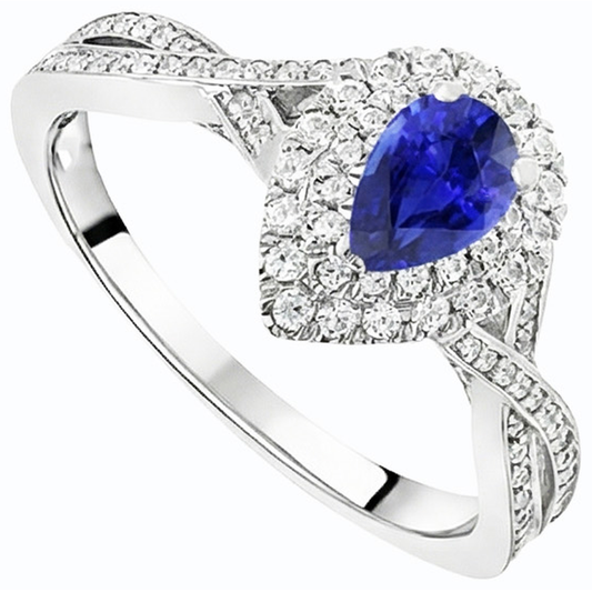 natural round sapphire 4.50ct ring side angle