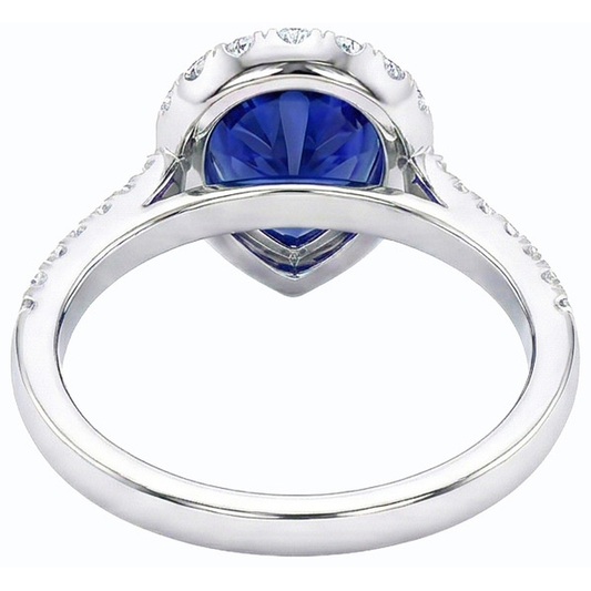natural round sapphire 5ct ring side angle
