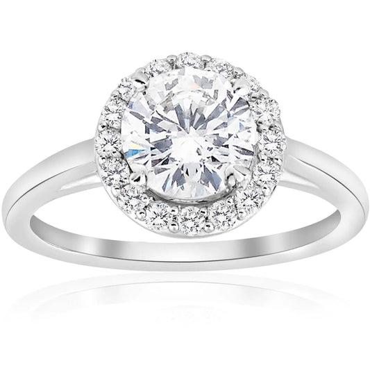 natural round diamond 2.50ct ring front view