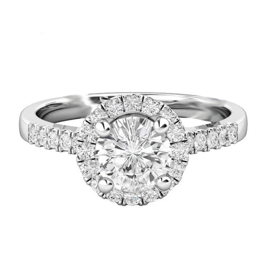 natural round diamond 5.10ct ring side angle