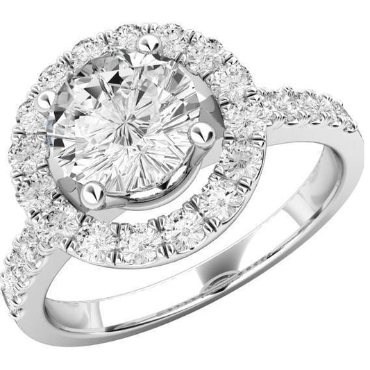natural round diamond 5.10ct ring front view