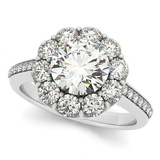 natural round diamond 2.75ct ring front view