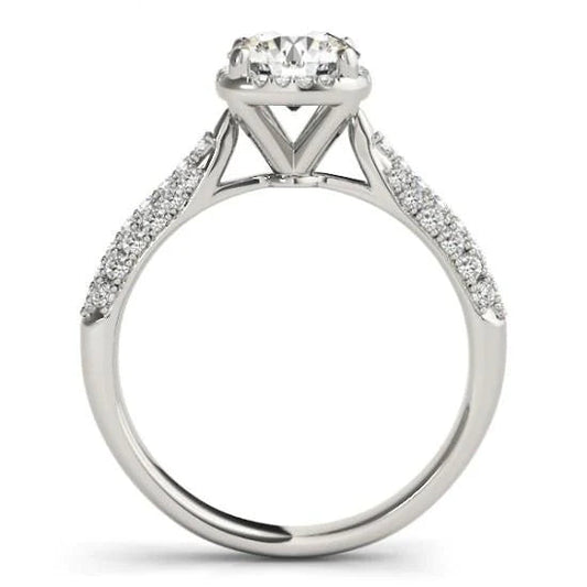 natural round diamond 1.50ct ring side angle