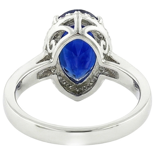 natural round sapphire 3.75ct ring side angle
