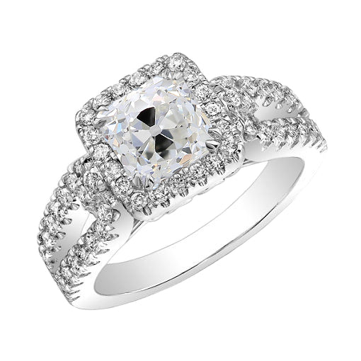 natural round diamond 2.50ct ring front view