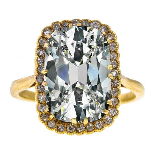 natural round diamond 6.50ct ring front view