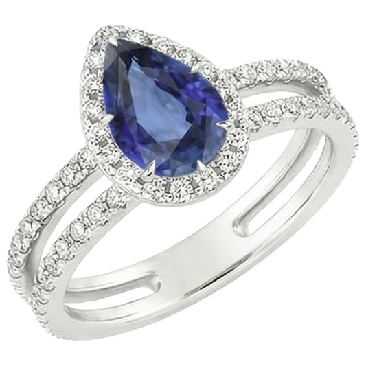 natural round sapphire 4.50ct ring side angle