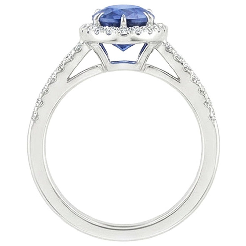 natural round sapphire 4.50ct ring top view