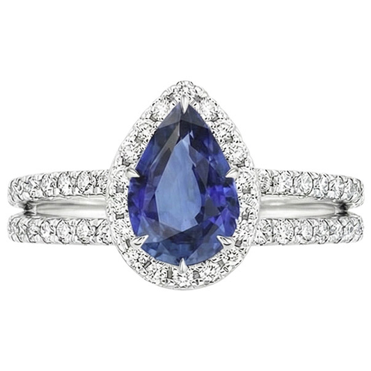 natural round sapphire 4.50ct ring profile view