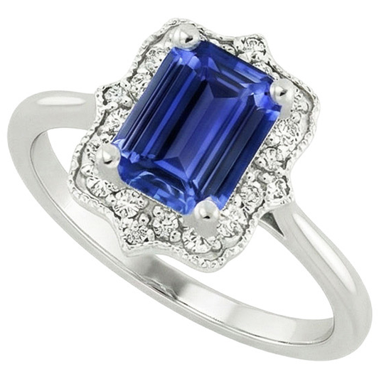 natural emerald sapphire 4ct ring side angle