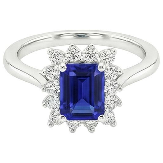 natural emerald sapphire 4.50ct ring profile view