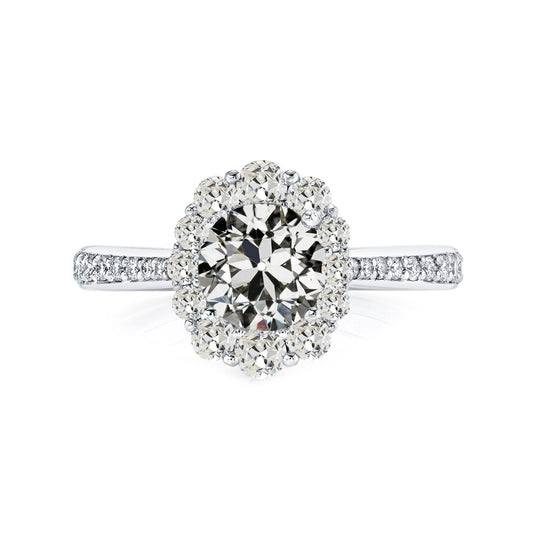 natural round diamond 5ct ring front view
