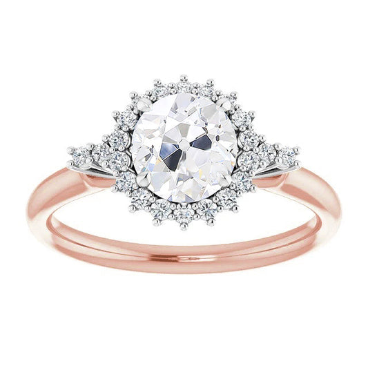 natural round diamond 4ct ring front view