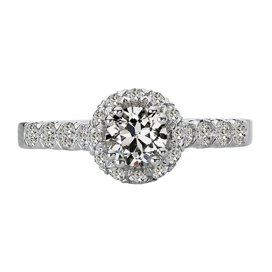 natural round diamond 5ct ring front view
