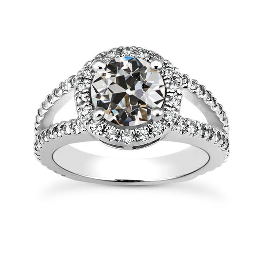 natural round diamond 4.75ct ring front view