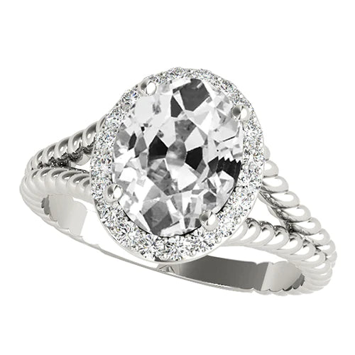 natural round diamond 6ct ring front view