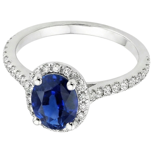 natural round sapphire 5ct ring side angle