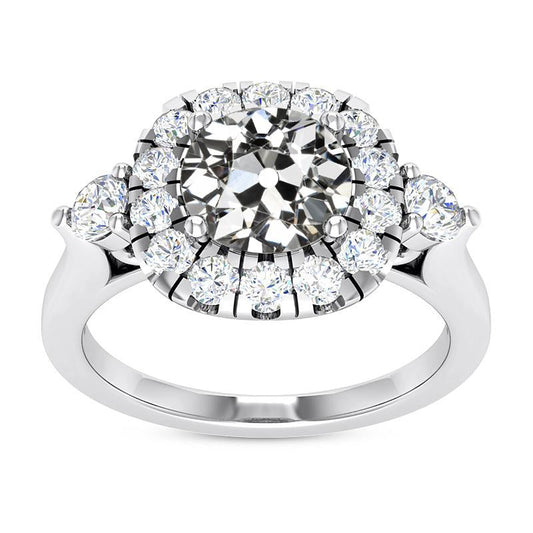 natural round diamond 6.50ct ring front view