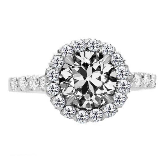 natural round diamond 6.50ct ring front view