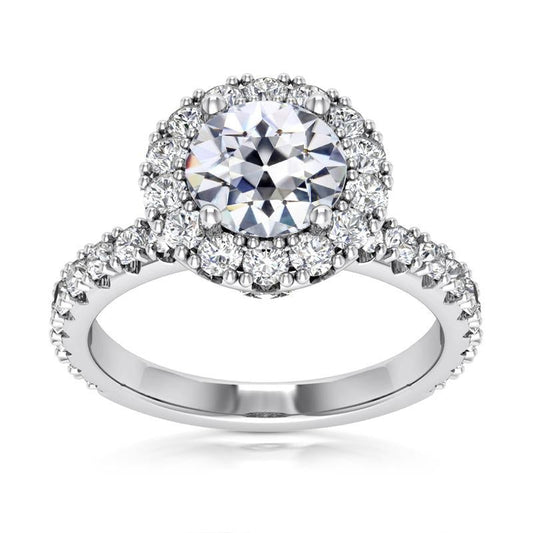 natural round diamond 6.50ct ring front view