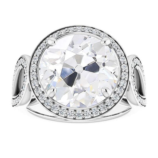 natural round diamond 9.50ct ring front view