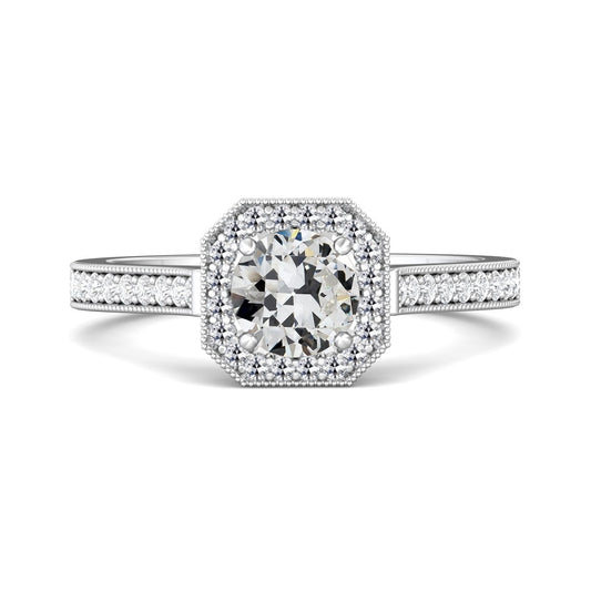 natural round diamond 3.50ct ring front view