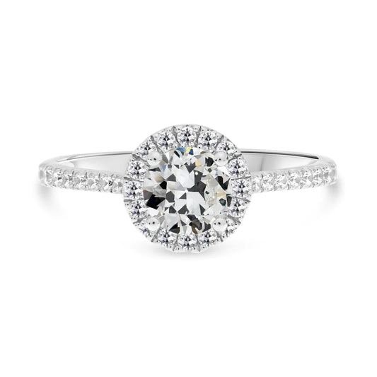 natural round diamond 4ct ring front view